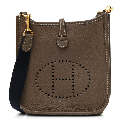 Hermes Taurillon Clemence Amazone Evelyne TPM Etoupe Bleu Indigo 1 of 9