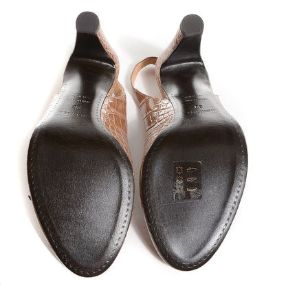 Hermes Alligator Marlene Pumps 38 Ficelle 4 of 6