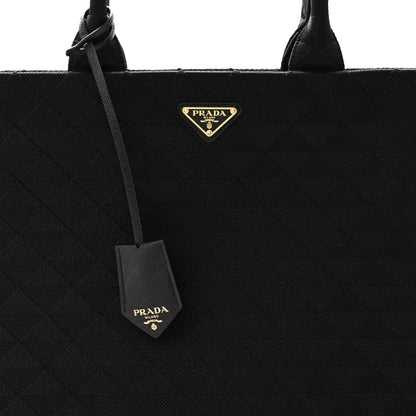 Prada Jacquard Saffiano Triangolo Symbole Embroidered Large Tote 7 of 9