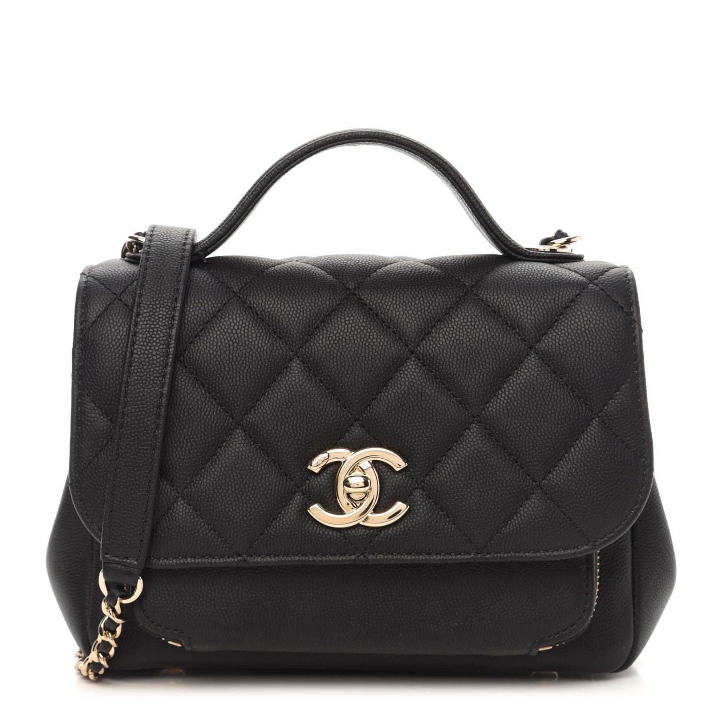 Caviar Quilted Small Business Affinity Flap Black