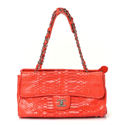 Chanel Snakeskin East West Kisslock Flap Red 1 of 10