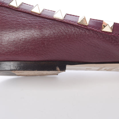 Valentino Garavani Pebbled Calfskin Rockstud Ballerina Flats 38 Rubin 20 of 20