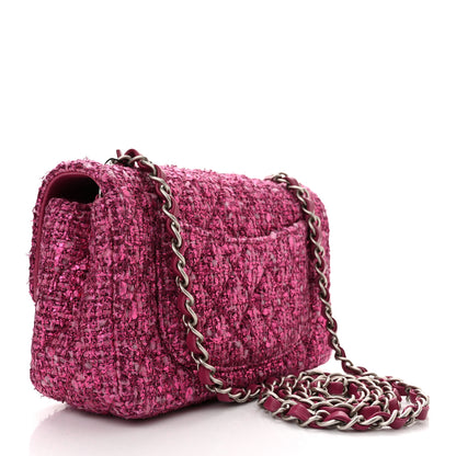 Chanel Metallic Tweed Quilted Mini Rectangular Flap Pink 3 of 11