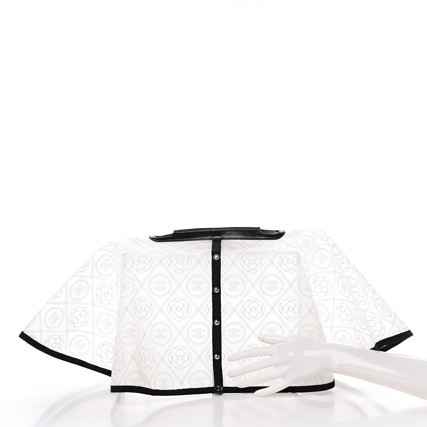 Chanel PVC Calfskin Coco Bag Raincoat White Black 2 of 6
