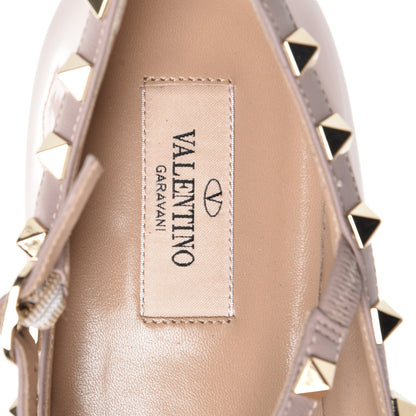 Valentino Garavani Patent Rockstud Cage Ballerina Flats 38.5 Water Rose Poudre 7 of 8