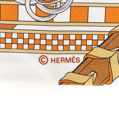 Hermes Silk Brides et Gris Twilly Caramel White Bronze 3 of 4
