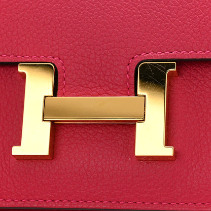 Hermes Evercolor Verso Constance Slim Wallet Framboise Rouge Sellier 9 of 10