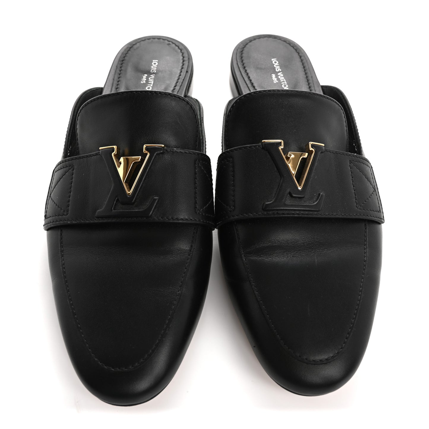 Calfskin LV Mare Open Back Loafers 38 Black