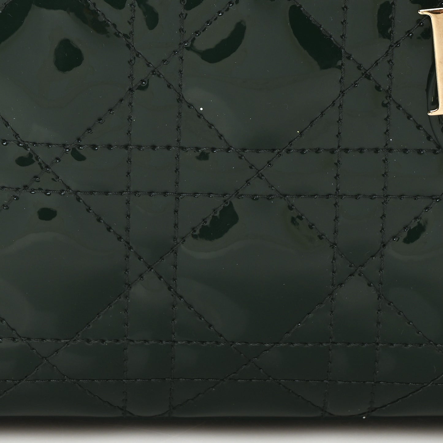 Patent Cannage Mini Lady Dior Pine Green