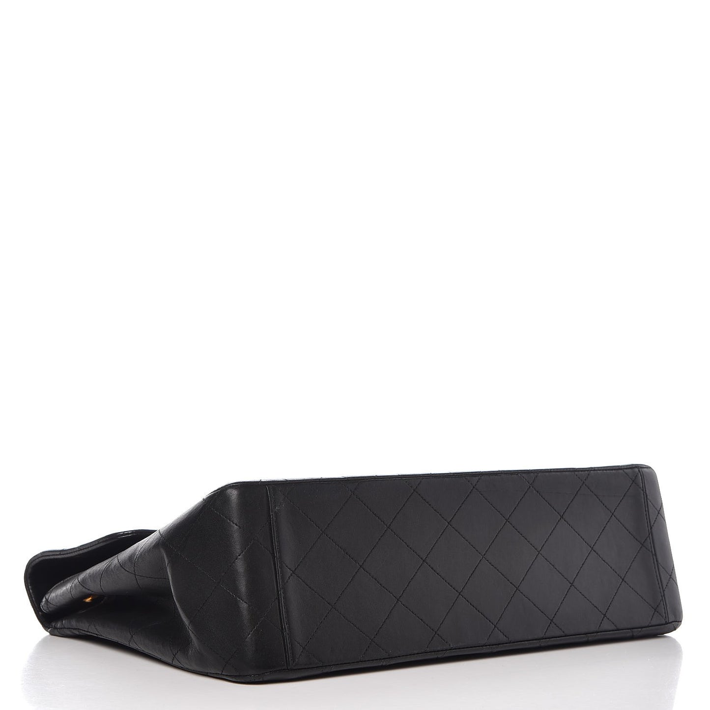 Lambskin Quilted XL Jumbo Single Flap Black
