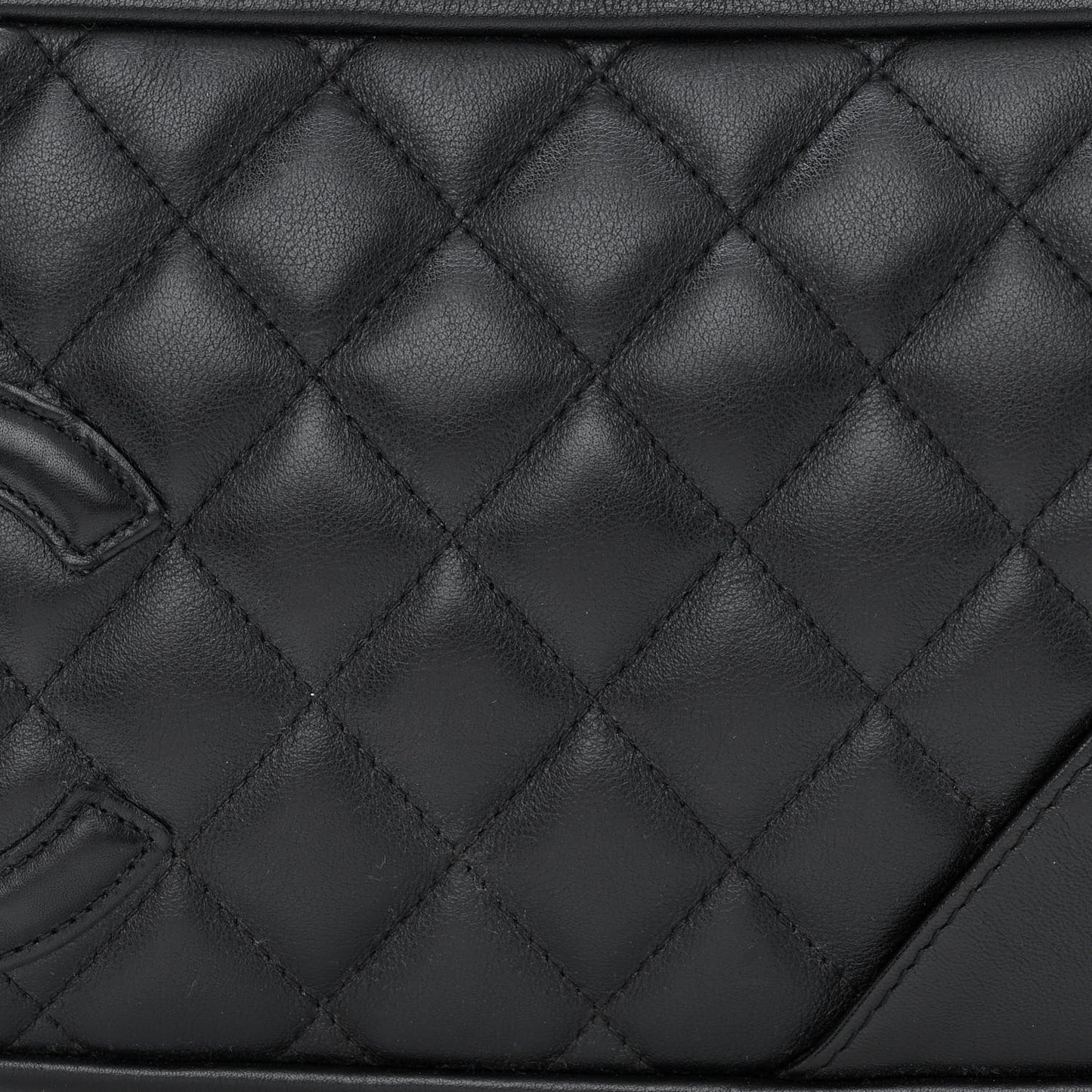 Calfskin Quilted Large Cambon Bowler Black