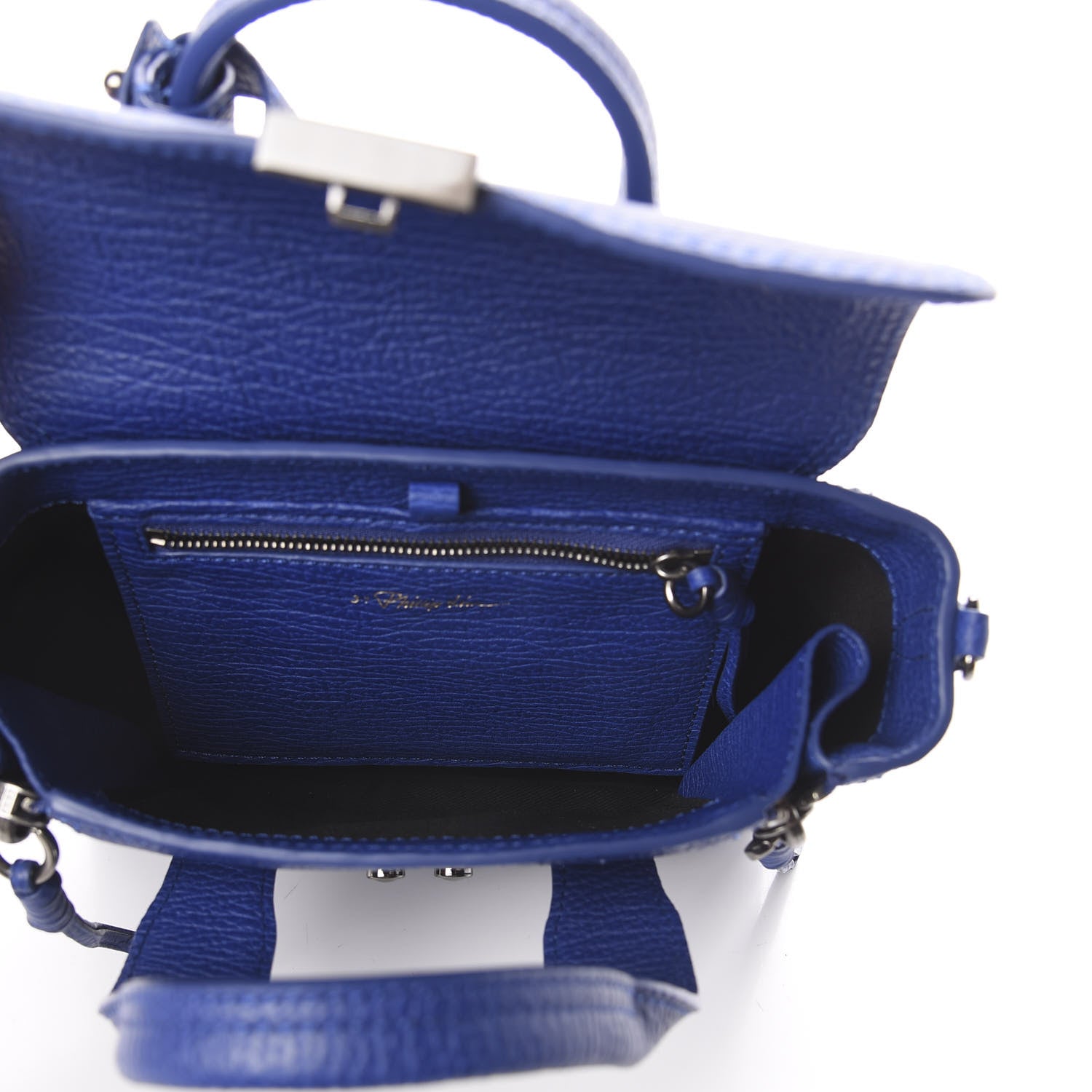 3.1 Phillip Lim 3.1 Textured Calfskin Mini Pashli Satchel Cobalt 4 of 8