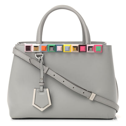 Fendi Vitello Baltico Dolce Studded Petite 2Jours Tote Ghiaccio Multicolor 1 of 13