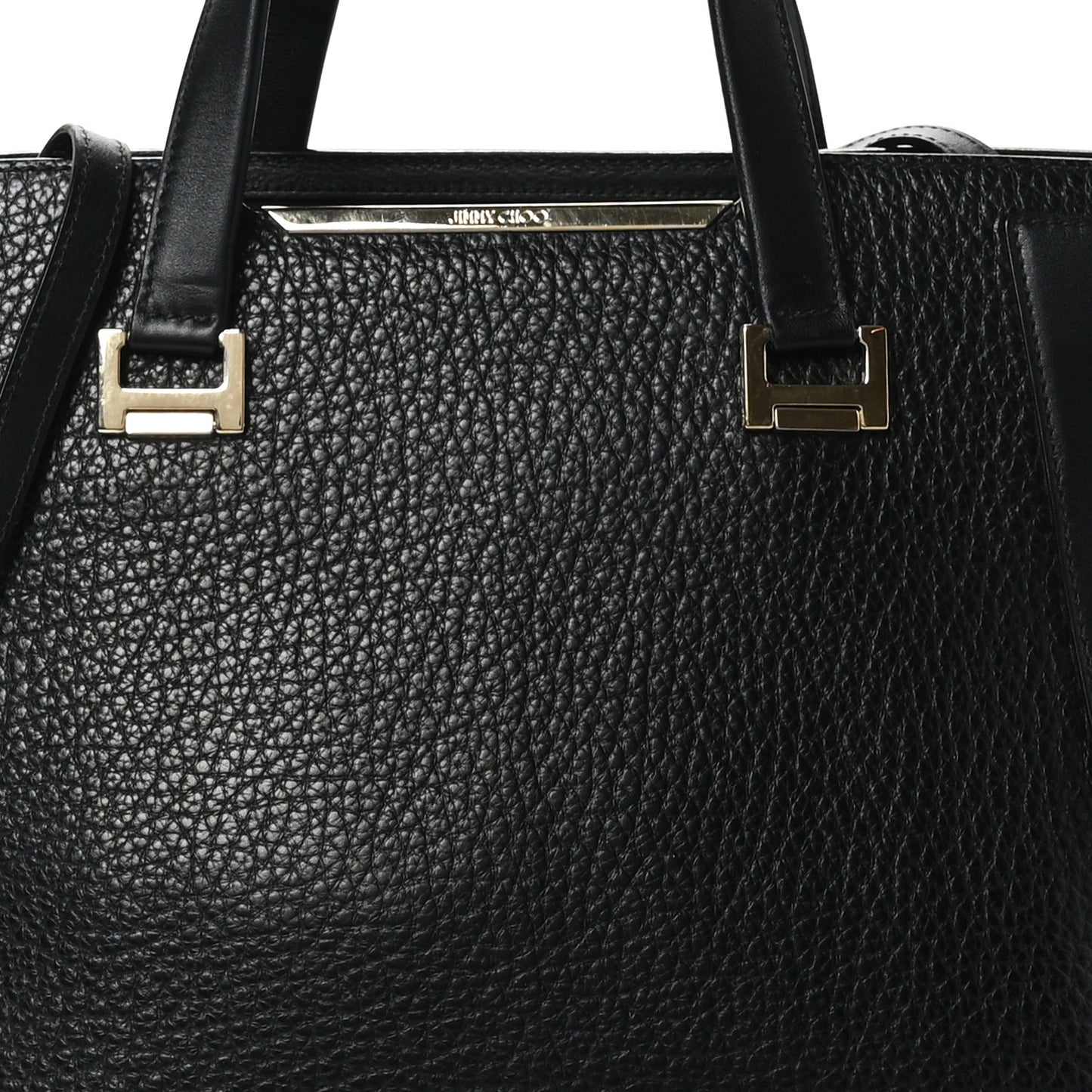 Grained Calfskin Large Alfie Tote Black