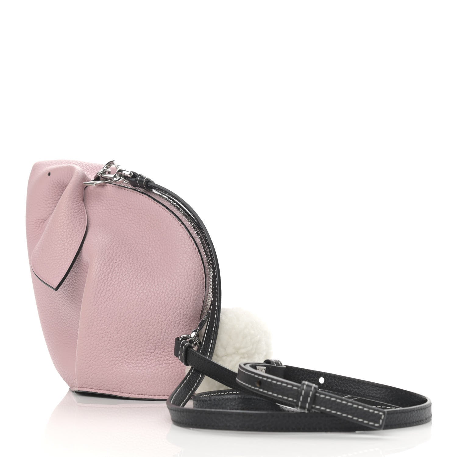 Loewe Calfskin Shearling Mini Bunny Crossbody Bag Pink 3 of 11