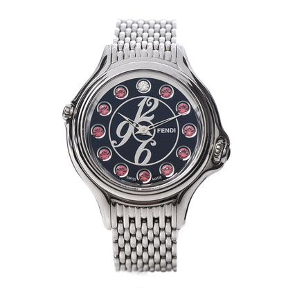 Fendi Stainless Steel Diamond Topaz 38mm Crazy Carats Quartz Watch Black 2 of 8