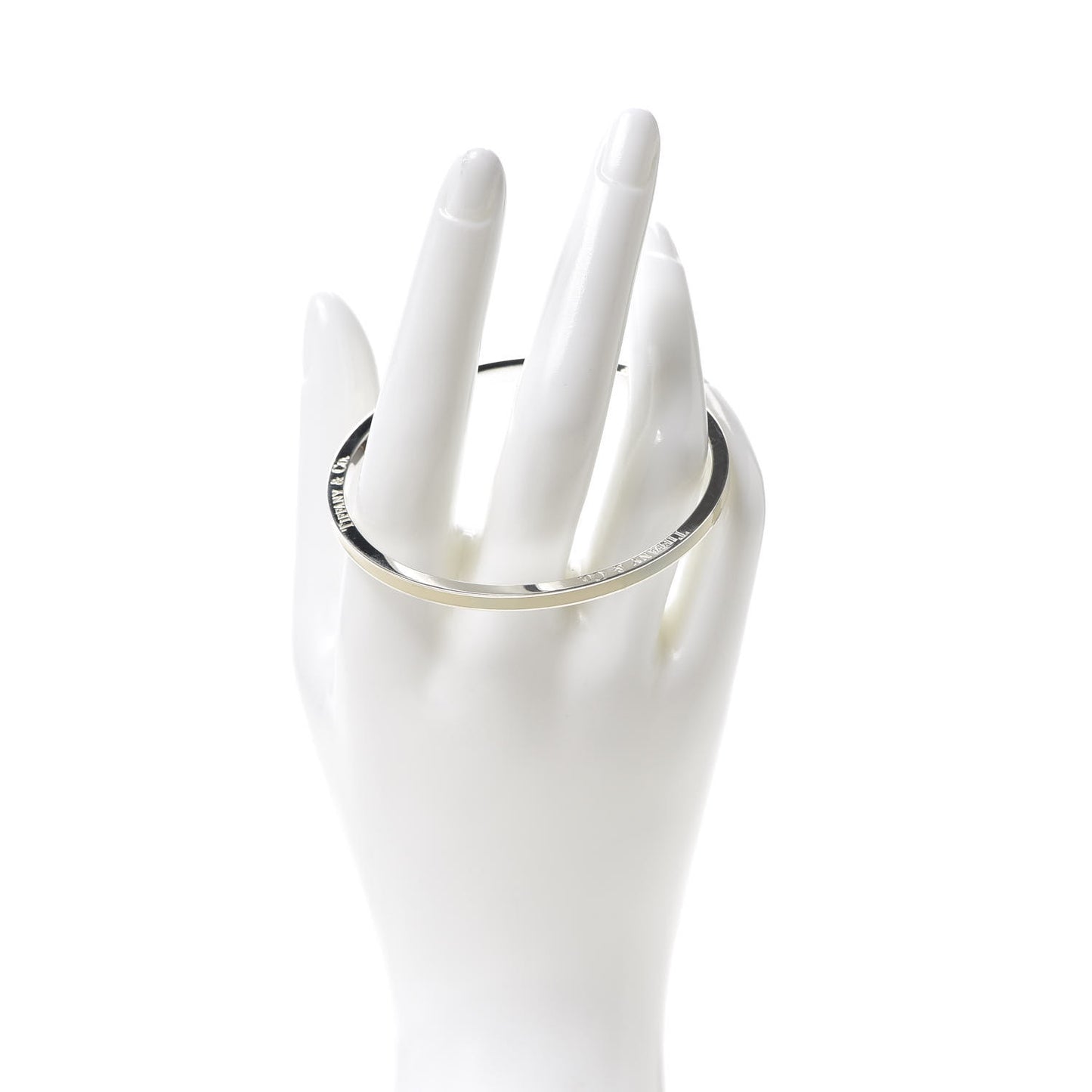 Sterling Silver Enamel Bangle Bracelet Cream