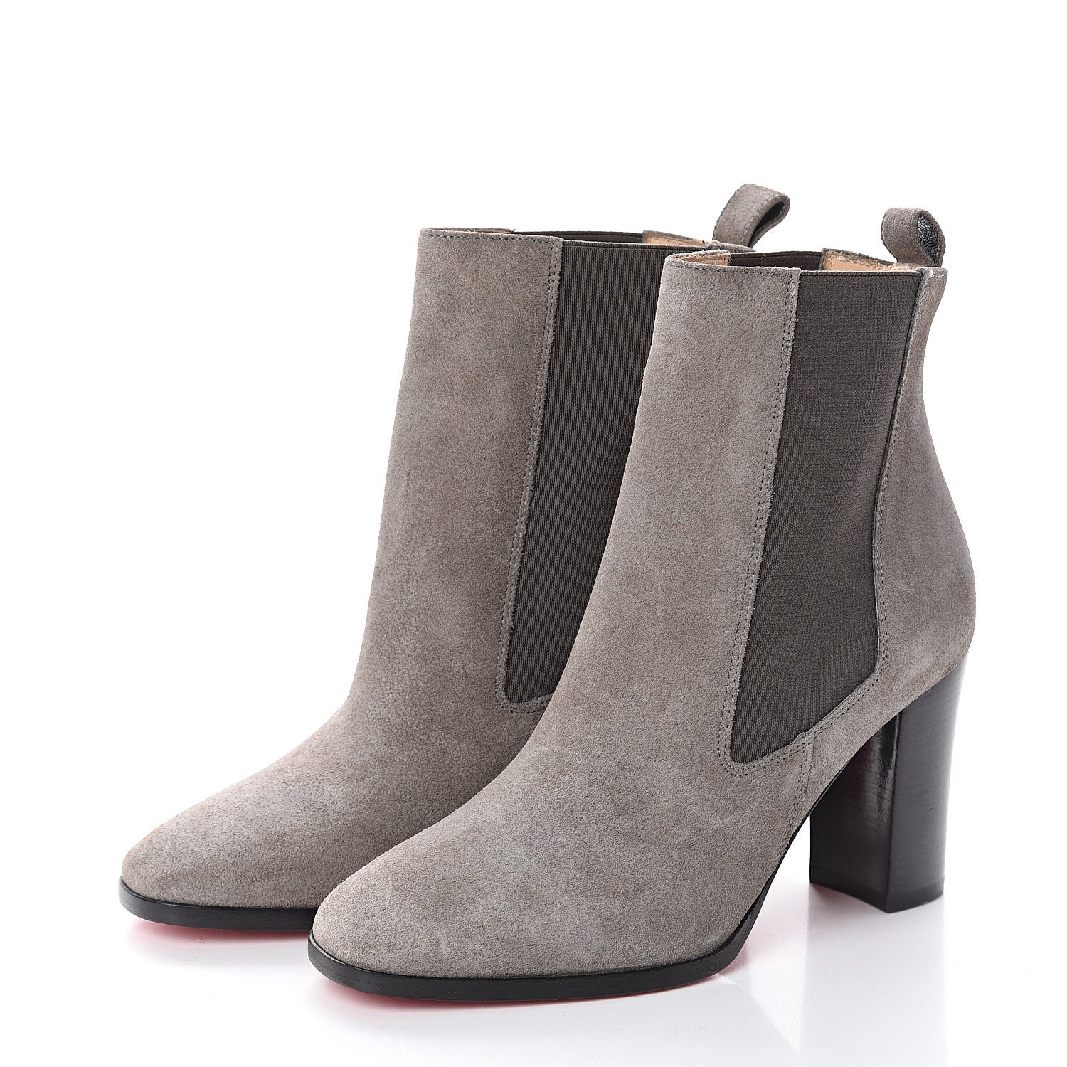 Christian Louboutin Crosta Verabotta 85 Chelsea Boots 35.5 Grey Black Lucido 3 of 6