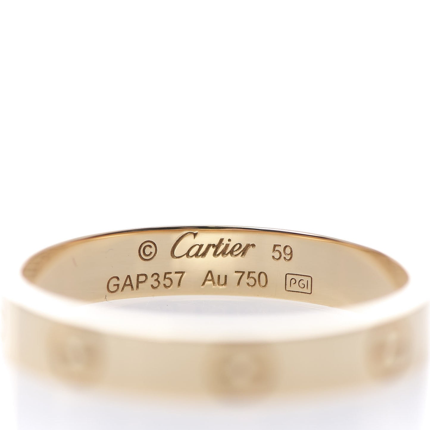 18K Yellow Gold 3.5mm LOVE Wedding Band Ring 59 8.75