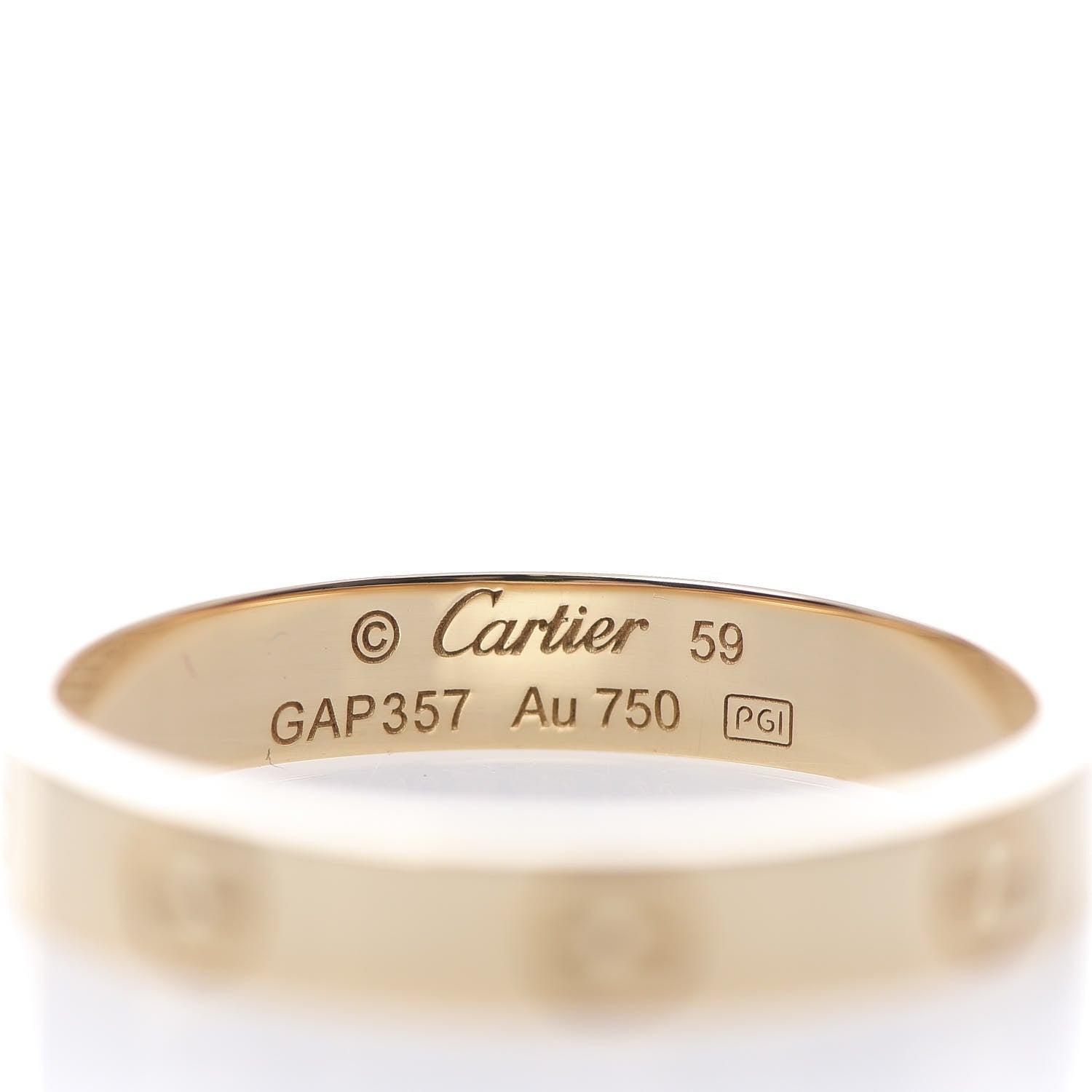 Cartier 18K Yellow Gold 3.5mm LOVE Wedding Band Ring 59 8.75 4 of 5