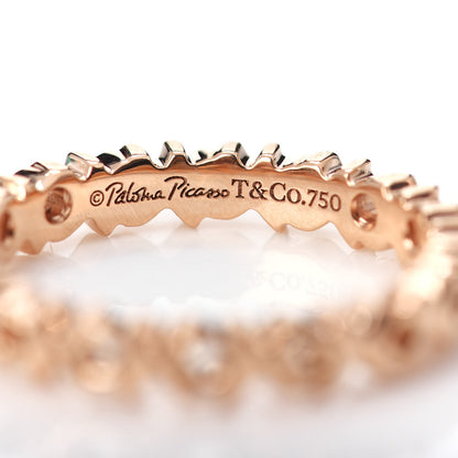 Tiffany 18K Rose Gold Diamond Paloma Picasso Graffiti Narrow Love and Kisses Ring 52 6 4 of 4