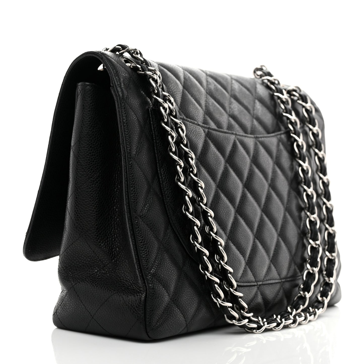 Caviar Maxi Single Flap Black