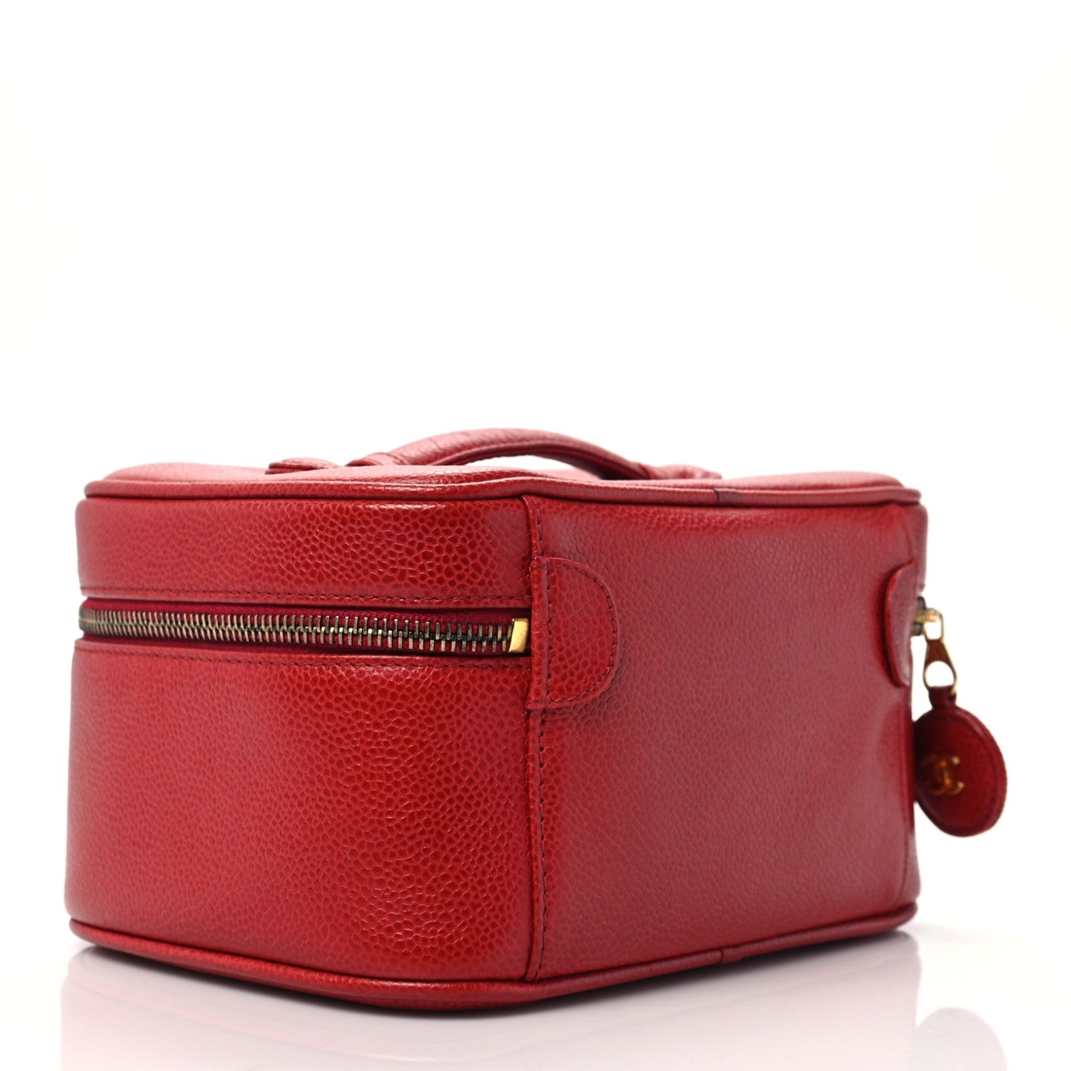 Chanel Caviar Vanity Cosmetic Case Red 3 of 10