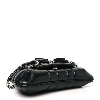 Gucci Nappa Vertical Matelasse Small Maxi Horsebit Chain Shoulder Bag Black 4 of 11