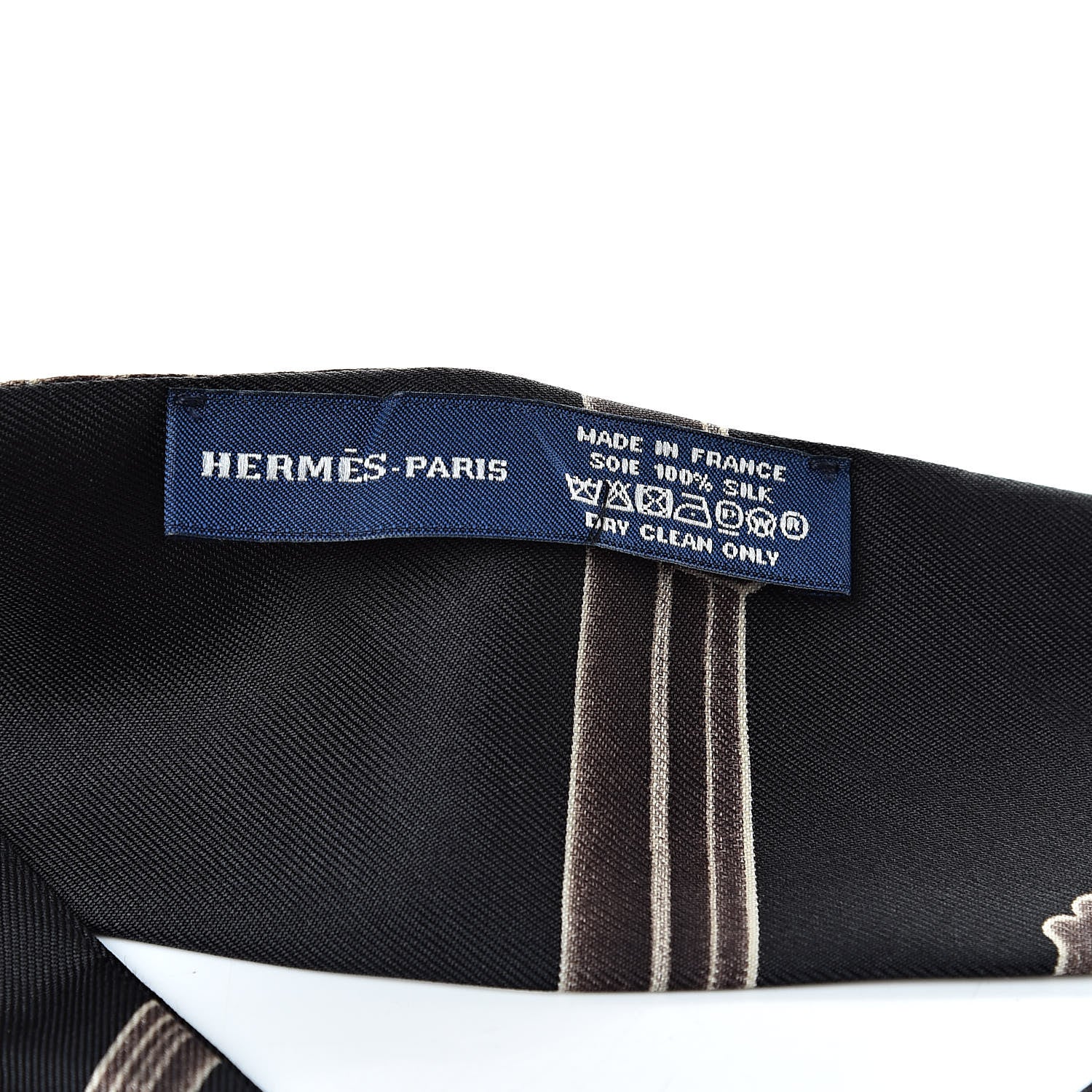 Hermes Silk Les Cles Twilly Black 3 of 4