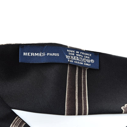 Hermes Silk Les Cles Twilly Black 3 of 4