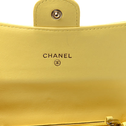 Chanel Lambskin Quilted Small Flap Wallet Yellow 5 of 10