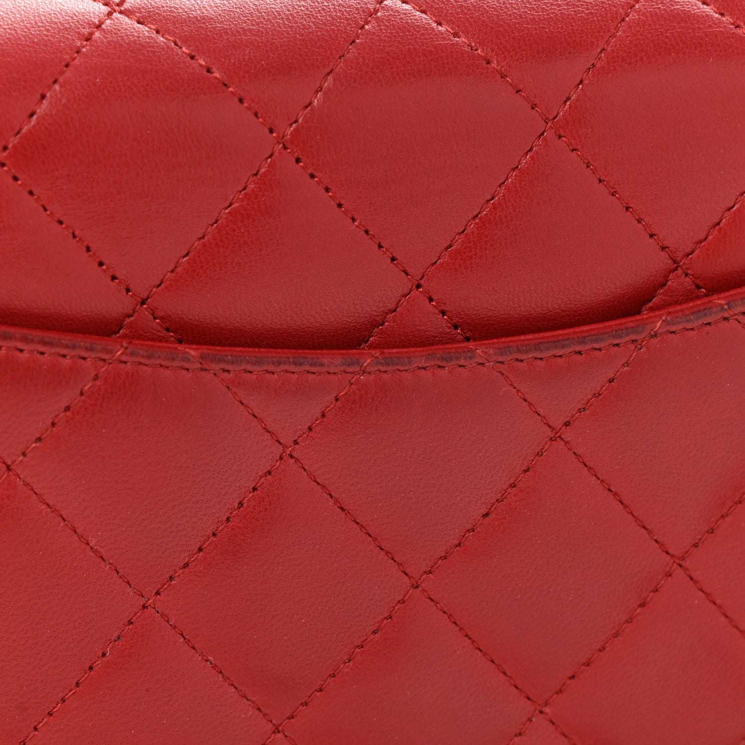 Chanel Lambskin Quilted Wallet On Chain WOC Red 13 of 14
