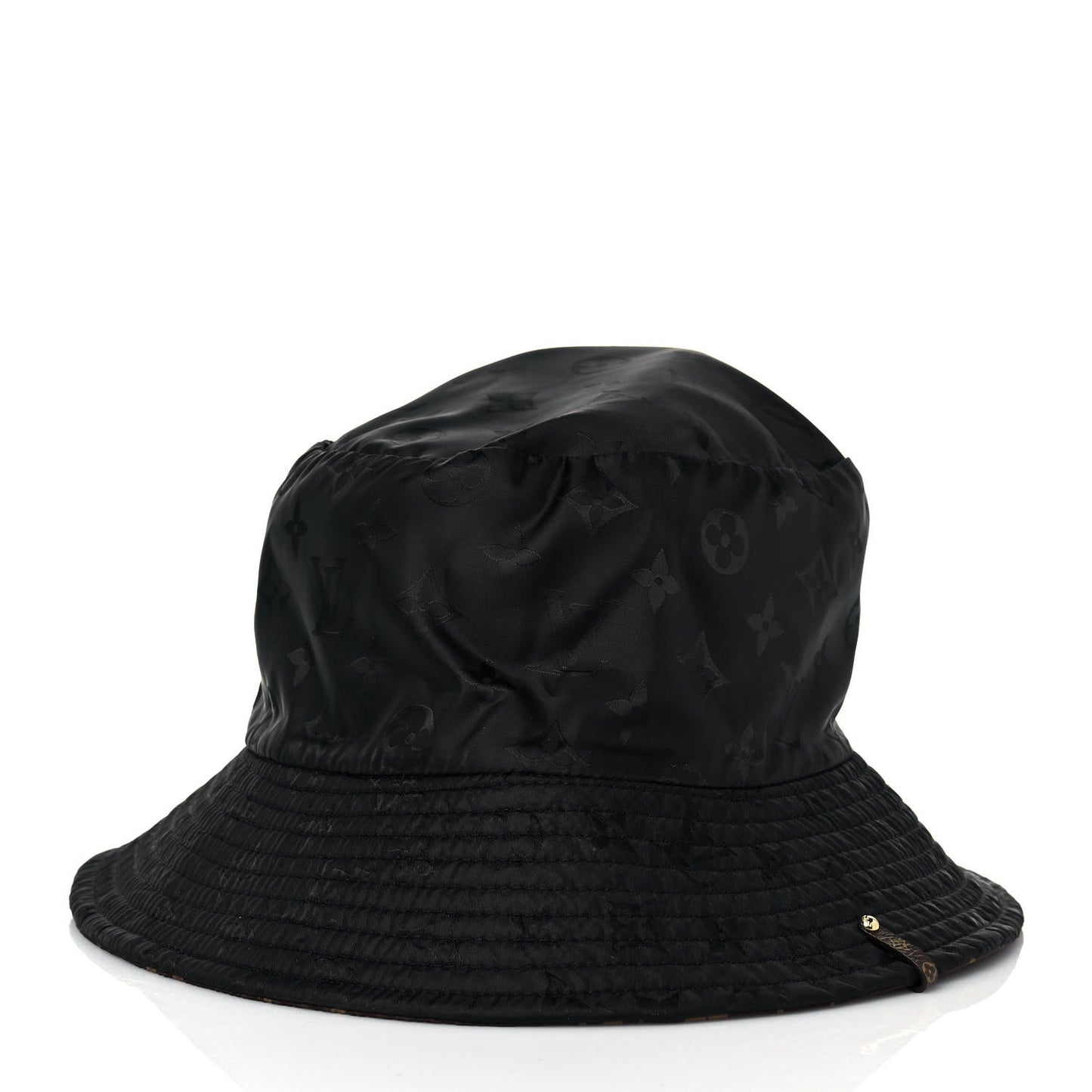 Nylon Monogram Reversible Bob Bucket Hat S Brown Black