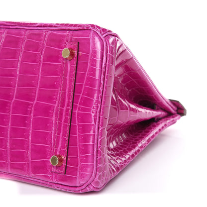 Hermes Shiny Porosus Crocodile Birkin 30 Rose Scheherazade 25 of 30