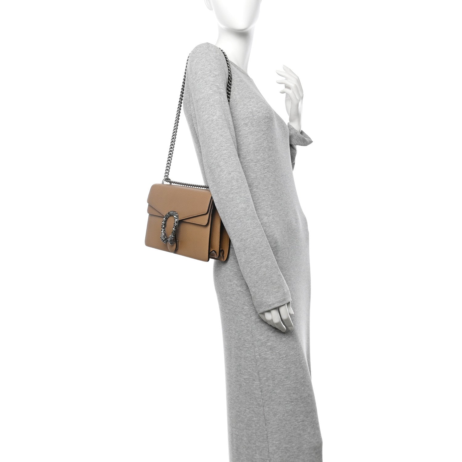 Gucci Dollar Calfskin Crystal Small Dionysus Shoulder Bag Natural Tan Black Diamond 2 of 12