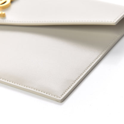 Saint Laurent Smooth Shiny Calfskin Uptown Pouch Crema Soft 9 of 13