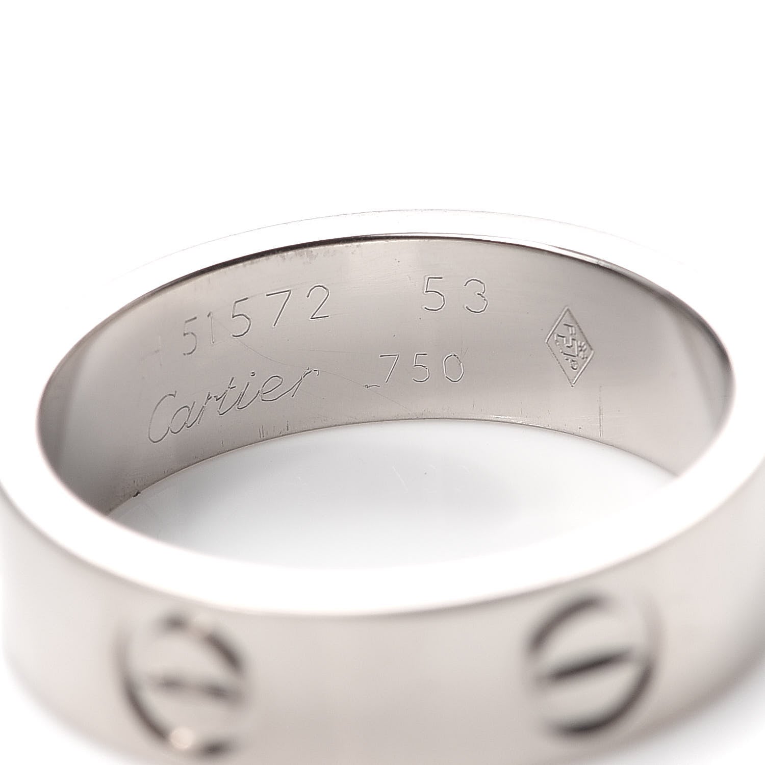 Cartier 18K White Gold 5.5mm LOVE Ring 53 6.25 4 of 4