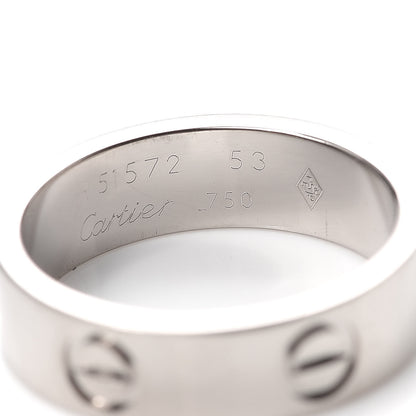 Cartier 18K White Gold 5.5mm LOVE Ring 53 6.25 4 of 4