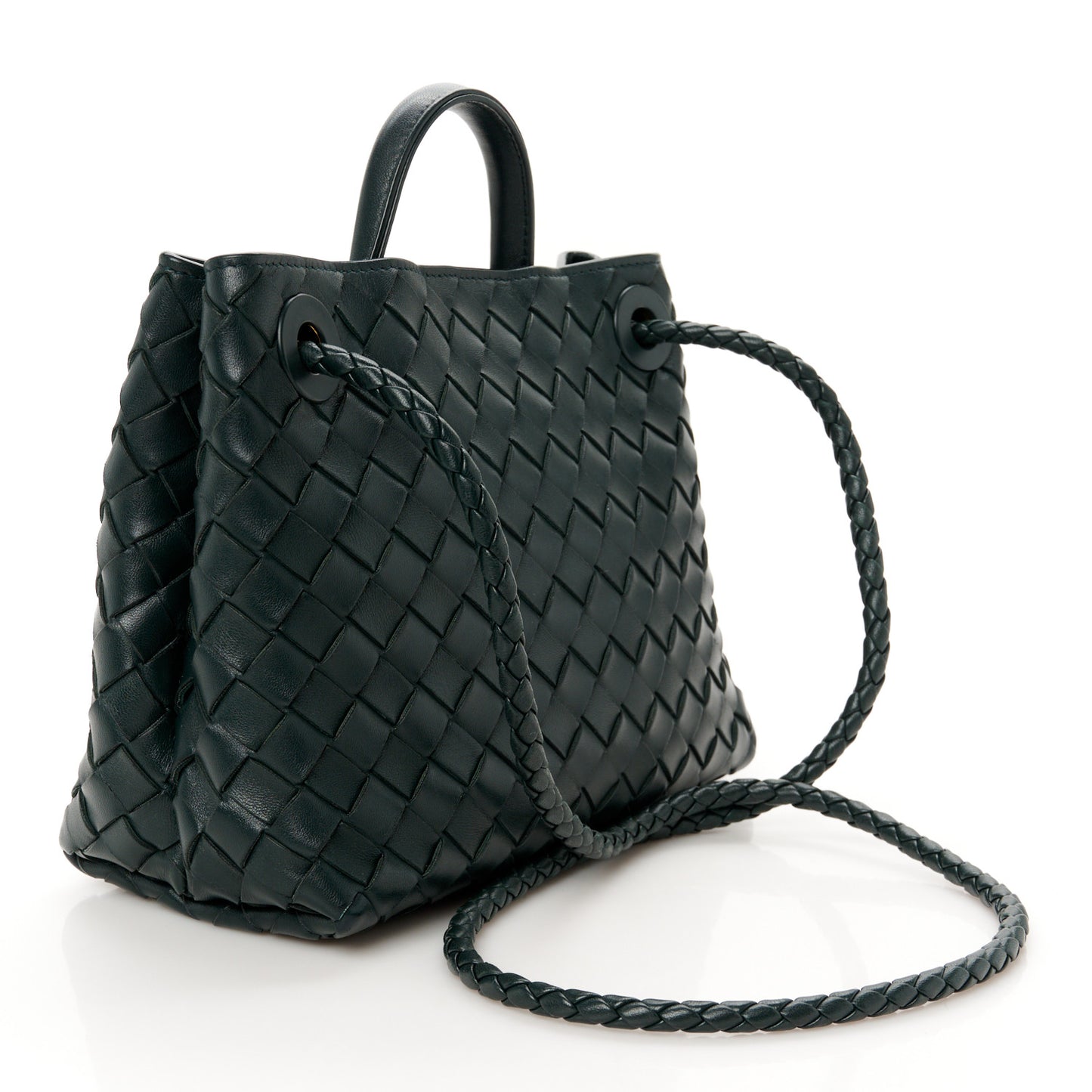 Nappa Intrecciato Small Andiamo Shoulder Bag Emerald Green