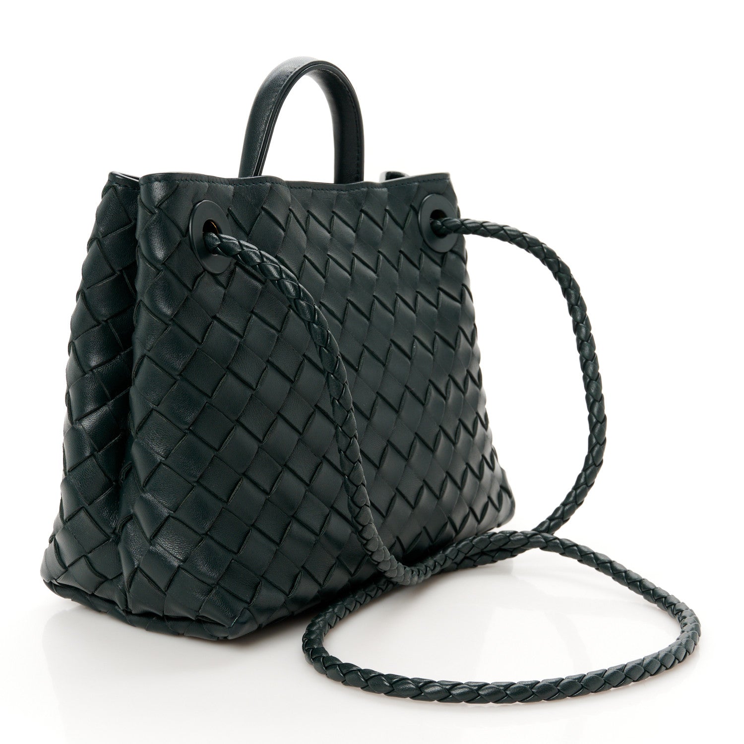 Bottega Veneta Nappa Intrecciato Small Andiamo Shoulder Bag Emerald Green 3 of 11