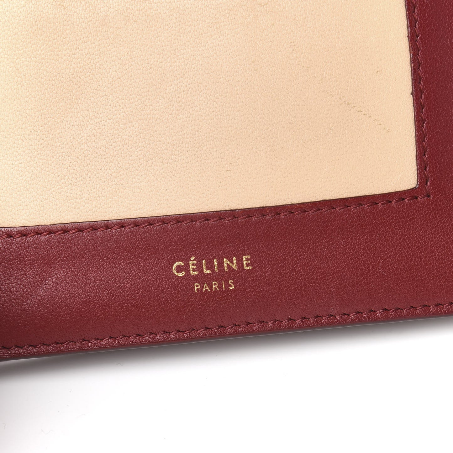 Smooth Lambskin Frame Coin Card Purse Burgundy