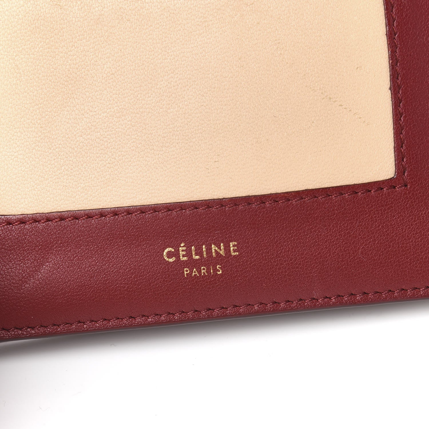 Celine Smooth Lambskin Frame Coin Card Purse Burgundy 5 of 7