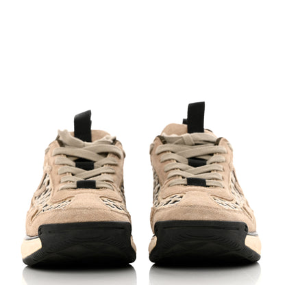Chanel Suede Calfskin Embroidered CC Sneakers 36 Ecru Light Gray 2 of 12