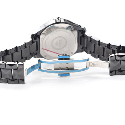 Christian Dior Stainless Steel Ceramic Diamond 33mm Dior VIII Quartz Watch Black 5 of 6