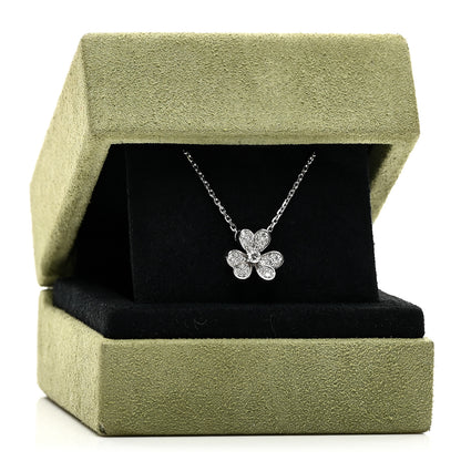 Van Cleef & Arpels 18K White Gold Diamond Mini Frivole Pendant Pave Necklace 6 of 6