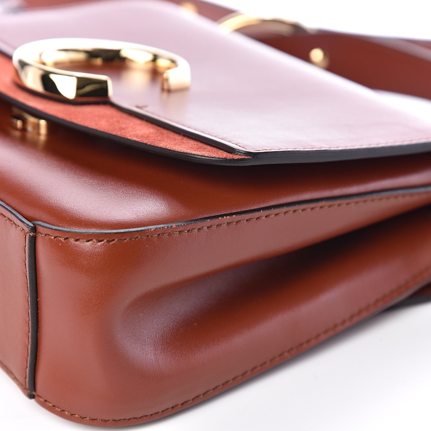 Chloe Calfskin Small C Double Carry Sepia Brown 9 of 10