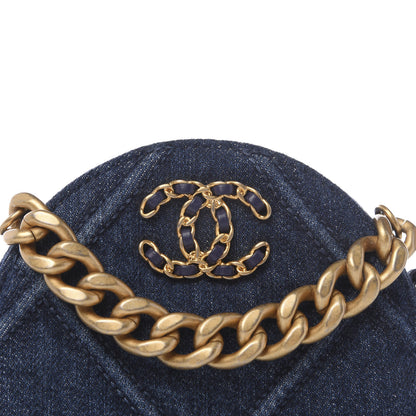 Chanel Denim Quilted Chanel 19 Round Clutch With Chain Blue 9 of 9