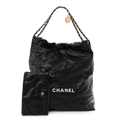 Chanel Calfskin Quilted Large Chanel 22 Black 1 of 11