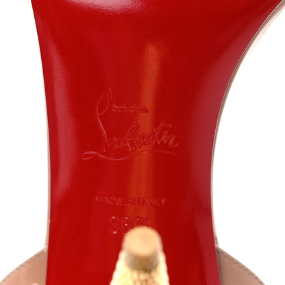 Christian Louboutin Patent Galva Lipqueen 100 Sandals 38.5 Nude Gold 6 of 7