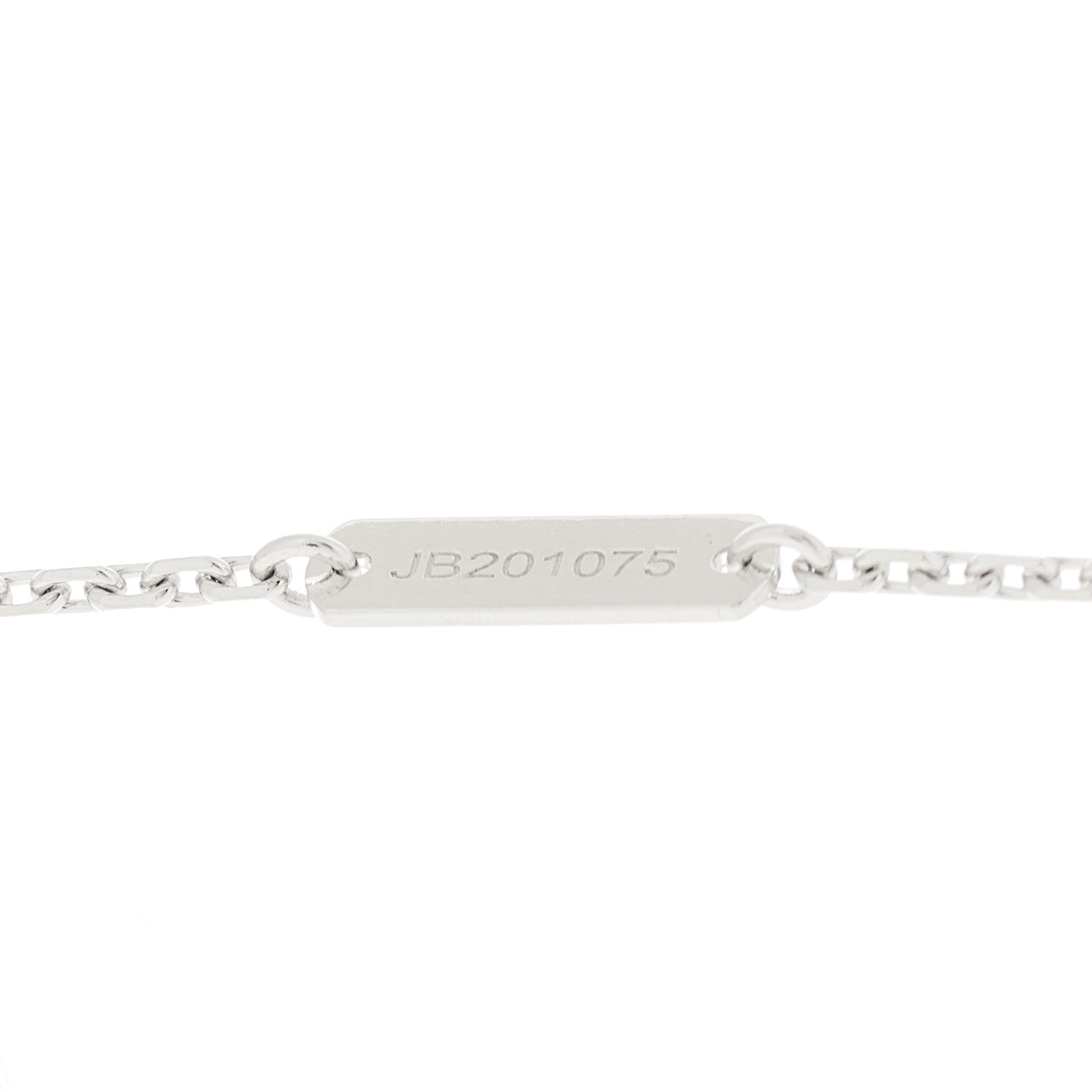 Van Cleef & Arpels 18K White Gold Diamond Small Perlee Clovers Pendant Necklace 5 of 5